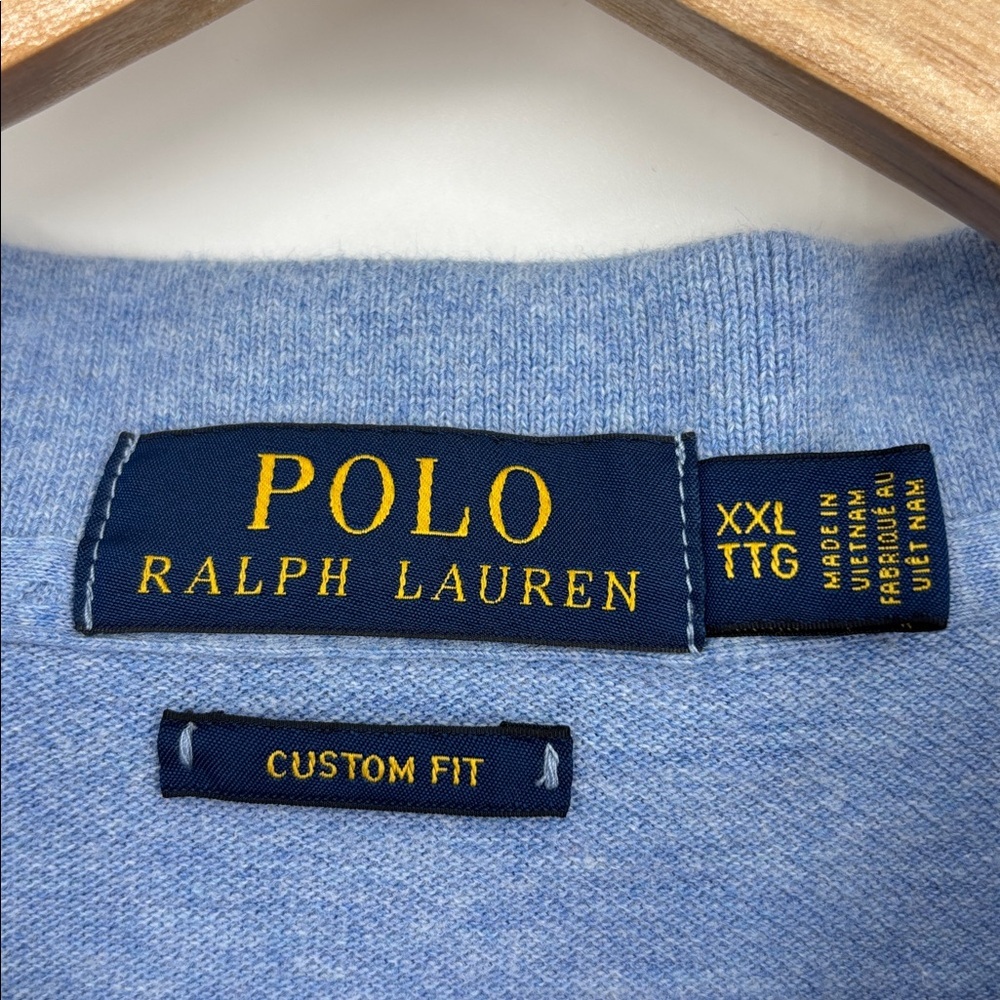 Polo Ralph Lauren Custom Fit Short Sleeve Polo Shirt Men’s Size XXL Light Blue - Picture 3 of 6